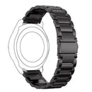 22mm Three Flat Buckle Stainless Steel Replacement Watchband for Huawei Watch GT2 Pro / Amazfit GTR 2(Black)