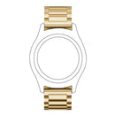 22mm Three Flat Buckle Stainless Steel Replacement Watchband for Huawei Watch GT2 Pro / Amazfit GTR 2(Gold)