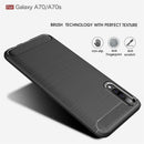 For Galaxy A70 / A70s Brushed Texture Carbon Fiber TPU Case(Black)