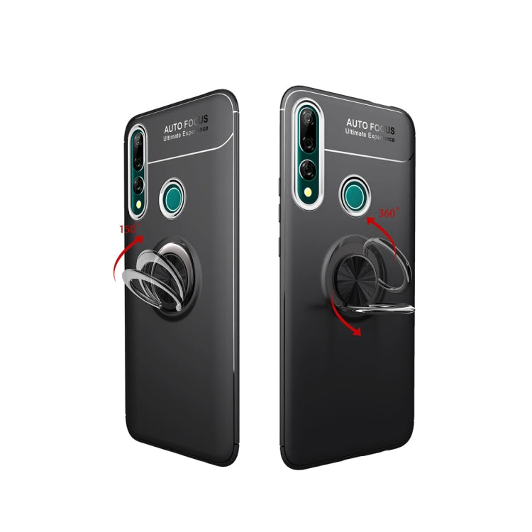 For Huawei Y9 Prime (2019) Lenuo Shockproof TPU Case with Invisible Holder(Black Blue)