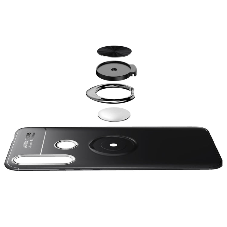 For Huawei Y9 Prime (2019) Lenuo Shockproof TPU Case with Invisible Holder(Black Blue)