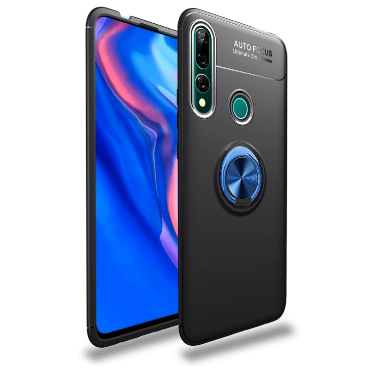 For Huawei Y9 Prime (2019) Lenuo Shockproof TPU Case with Invisible Holder(Black Blue)