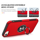 Magnetic Ring Kickstand Shockproof Phone Case For iPhone SE 2022 / SE 2020 / 8 / 7(Red)