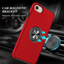 Magnetic Ring Kickstand Shockproof Phone Case For iPhone SE 2022 / SE 2020 / 8 / 7(Red)