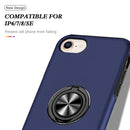Magnetic Ring Kickstand Shockproof Phone Case For iPhone SE 2022 / SE 2020 / 8 / 7(Blue)