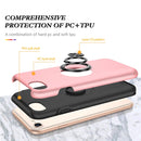 Magnetic Ring Kickstand Shockproof Phone Case For iPhone SE 2022 / SE 2020 / 8 / 7(Rose Gold)