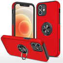 Magnetic Ring Kickstand Shockproof Phone Case For iPhone 12 mini(Red)