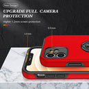 Magnetic Ring Kickstand Shockproof Phone Case For iPhone 12 mini(Red)