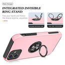Magnetic Ring Kickstand Shockproof Phone Case For iPhone 12 mini(Rose Gold)