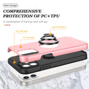 Magnetic Ring Kickstand Shockproof Phone Case For iPhone 12 mini(Rose Gold)