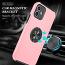Magnetic Ring Kickstand Shockproof Phone Case For iPhone 12 mini(Rose Gold)