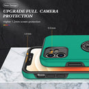 Magnetic Ring Kickstand Shockproof Phone Case For iPhone 12 mini(Dark Green)