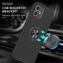 Magnetic Ring Kickstand Shockproof Phone Case For iPhone 12(Black)