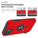 Magnetic Ring Kickstand Shockproof Phone Case For iPhone 12(Red)