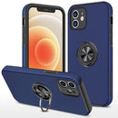 Magnetic Ring Kickstand Shockproof Phone Case For iPhone 12(Blue)