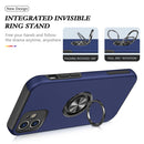 Magnetic Ring Kickstand Shockproof Phone Case For iPhone 12(Blue)