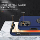 Magnetic Ring Kickstand Shockproof Phone Case For iPhone 12(Blue)