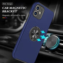 Magnetic Ring Kickstand Shockproof Phone Case For iPhone 12(Blue)