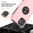 Magnetic Ring Kickstand Shockproof Phone Case For iPhone 12(Rose Gold)