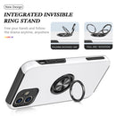 Magnetic Ring Kickstand Shockproof Phone Case For iPhone 12(Silver)