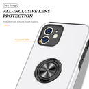 Magnetic Ring Kickstand Shockproof Phone Case For iPhone 12(Silver)