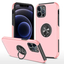 Magnetic Ring Kickstand Shockproof Phone Case For iPhone 12 Pro(Rose Gold)