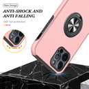 Magnetic Ring Kickstand Shockproof Phone Case For iPhone 12 Pro(Rose Gold)