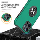 Magnetic Ring Kickstand Shockproof Phone Case For iPhone 12 Pro(Dark Green)