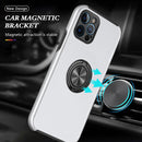 Magnetic Ring Kickstand Shockproof Phone Case For iPhone 12 Pro(Silver)