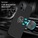 Magnetic Ring Kickstand Shockproof Phone Case For iPhone 12 Pro Max(Black)