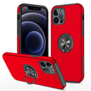 Magnetic Ring Kickstand Shockproof Phone Case For iPhone 12 Pro Max(Red)
