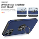 Magnetic Ring Kickstand Shockproof Phone Case For iPhone 12 Pro Max(Blue)