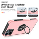 Magnetic Ring Kickstand Shockproof Phone Case For iPhone 12 Pro Max(Rose Gold)