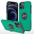 Magnetic Ring Kickstand Shockproof Phone Case For iPhone 12 Pro Max(Dark Green)