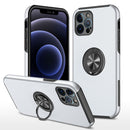 Magnetic Ring Kickstand Shockproof Phone Case For iPhone 12 Pro Max(Silver)