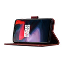 For OnePlus 6 Retro Copper Buckle Crazy Horse Horizontal Flip PU Leather Case with Holder & Card Slots & Wallet & Lanyard(Wine red)