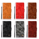 For OnePlus 6 Retro Copper Buckle Crazy Horse Horizontal Flip PU Leather Case with Holder & Card Slots & Wallet & Lanyard(Wine red)