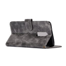 For OnePlus 6 Retro Copper Buckle Crazy Horse Horizontal Flip PU Leather Case with Holder & Card Slots & Wallet & Lanyard(Gray)
