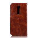 For OnePlus 6 Retro Copper Buckle Crazy Horse Horizontal Flip PU Leather Case with Holder & Card Slots & Wallet & Lanyard(Brown)