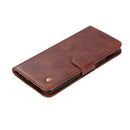 For OnePlus 6 Retro Copper Buckle Crazy Horse Horizontal Flip PU Leather Case with Holder & Card Slots & Wallet & Lanyard(Brown)