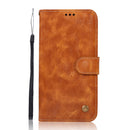 For OnePlus 6 Retro Copper Buckle Crazy Horse Horizontal Flip PU Leather Case with Holder & Card Slots & Wallet & Lanyard(Gold yellow)