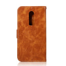 For OnePlus 6 Retro Copper Buckle Crazy Horse Horizontal Flip PU Leather Case with Holder & Card Slots & Wallet & Lanyard(Gold yellow)