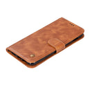 For OnePlus 6 Retro Copper Buckle Crazy Horse Horizontal Flip PU Leather Case with Holder & Card Slots & Wallet & Lanyard(Gold yellow)