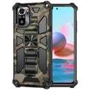 For Xiaomi Redmi Note 10 Pro Camouflage Armor Shockproof TPU + PC Magnetic Protective Case with Holder(Army Green)