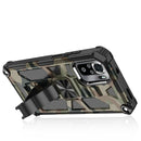 For Xiaomi Redmi Note 10 Pro Camouflage Armor Shockproof TPU + PC Magnetic Protective Case with Holder(Army Green)