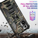 For Xiaomi Redmi Note 10 Pro Camouflage Armor Shockproof TPU + PC Magnetic Protective Case with Holder(Army Green)