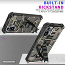 For Xiaomi Redmi Note 10 Pro Camouflage Armor Shockproof TPU + PC Magnetic Protective Case with Holder(Army Green)