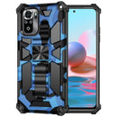For Xiaomi Redmi Note 10 Pro Camouflage Armor Shockproof TPU + PC Magnetic Protective Case with Holder(Dark Blue)