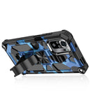 For Xiaomi Redmi Note 10 Pro Camouflage Armor Shockproof TPU + PC Magnetic Protective Case with Holder(Dark Blue)