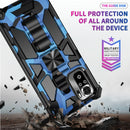 For Xiaomi Redmi Note 10 Pro Camouflage Armor Shockproof TPU + PC Magnetic Protective Case with Holder(Dark Blue)